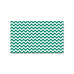 Emerald Green And White Zigzag Sticker (rectangle) by Zandiepants