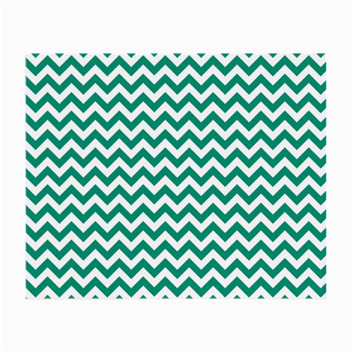 Emerald Green And White Zigzag Glasses Cloth (Small, Two Sided)