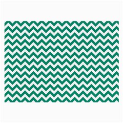 Emerald Green And White Zigzag Glasses Cloth (large, Two Sided) by Zandiepants