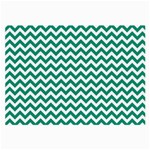 Emerald Green And White Zigzag Glasses Cloth (Large, Two Sided) Front