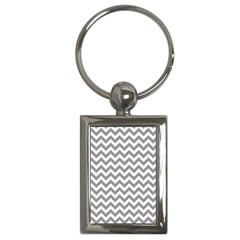 Grey And White Zigzag Key Chain (rectangle) by Zandiepants