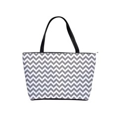 Grey And White Zigzag Large Shoulder Bag by Zandiepants