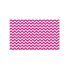Hot Pink And White Zigzag Sticker 10 Pack (rectangle) by Zandiepants