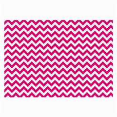 Hot Pink And White Zigzag Glasses Cloth (large, Two Sided) by Zandiepants