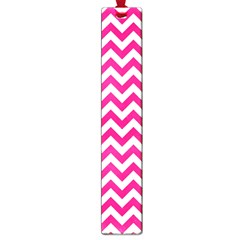 Hot Pink And White Zigzag Large Bookmark