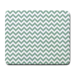 Jade Green And White Zigzag Large Mouse Pad (rectangle)