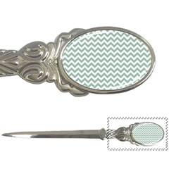 Jade Green And White Zigzag Letter Opener by Zandiepants