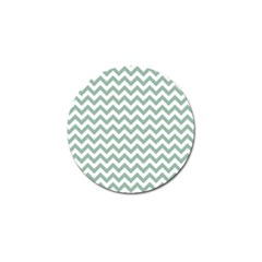 Jade Green And White Zigzag Golf Ball Marker by Zandiepants