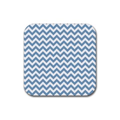 Blue And White Zigzag Drink Coasters 4 Pack (square) by Zandiepants