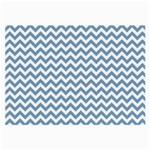 Blue And White Zigzag Glasses Cloth (Large) Front