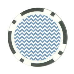 Blue And White Zigzag Poker Chip (10 Pack) by Zandiepants