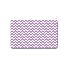 Lilac And White Zigzag Magnet (name Card) by Zandiepants