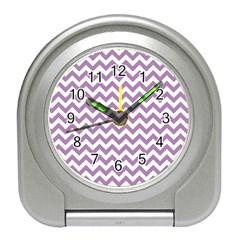 Lilac And White Zigzag Desk Alarm Clock by Zandiepants