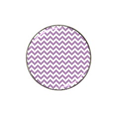Lilac And White Zigzag Golf Ball Marker (for Hat Clip) by Zandiepants