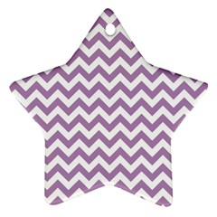 Lilac And White Zigzag Star Ornament (two Sides) by Zandiepants