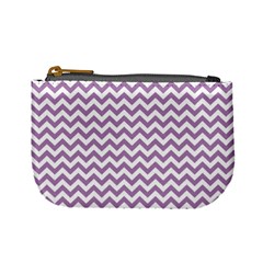 Lilac And White Zigzag Coin Change Purse by Zandiepants