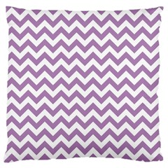 Lilac And White Zigzag Large Cushion Case (two Sided)  by Zandiepants