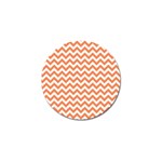 Orange And White Zigzag Golf Ball Marker Front