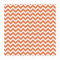 Orange And White Zigzag Glasses Cloth (medium) by Zandiepants