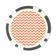 Orange And White Zigzag Poker Chip (10 Pack) by Zandiepants