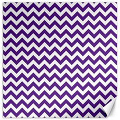 Purple And White Zigzag Pattern Canvas 16  X 16  (unframed) by Zandiepants