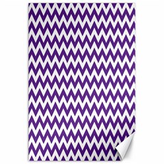 Purple And White Zigzag Pattern Canvas 20  X 30  (unframed) by Zandiepants