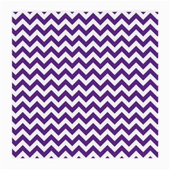 Purple And White Zigzag Pattern Glasses Cloth (medium, Two Sided) by Zandiepants