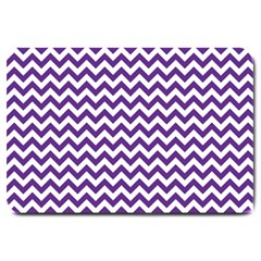 Purple And White Zigzag Pattern Large Door Mat by Zandiepants