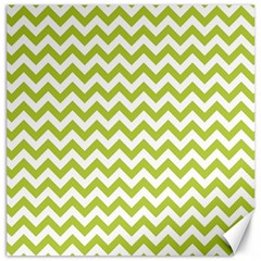 Spring Green And White Zigzag Pattern Canvas 16  X 16  (unframed) by Zandiepants