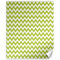 Spring Green And White Zigzag Pattern Canvas 16  X 20  (unframed) by Zandiepants