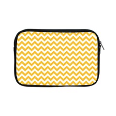 Sunny Yellow And White Zigzag Pattern Apple Ipad Mini Zippered Sleeve by Zandiepants