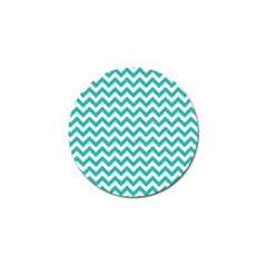 Turquoise And White Zigzag Pattern Golf Ball Marker 4 Pack by Zandiepants