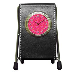 Psychedelic Kaleidoscope Stationery Holder Clock