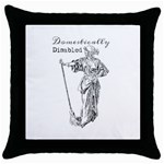 Domestically Disabled Black Throw Pillow Case Front