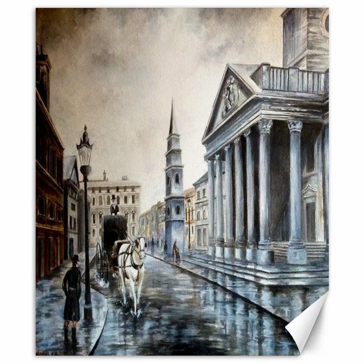 Old London Town Canvas 8  x 10  (Unframed)