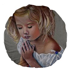 Prayinggirl 18  Premium Round Cushion  by TonyaButcher