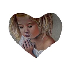 Prayinggirl 16  Premium Heart Shape Cushion  by TonyaButcher