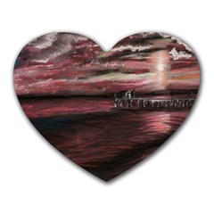 Pier At Midnight Mouse Pad (heart)