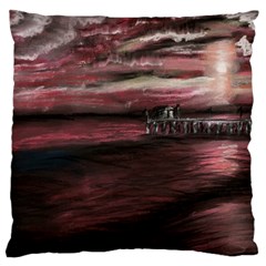 Pier At Midnight Large Cushion Case (single Sided)  by TonyaButcher