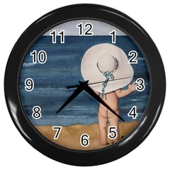 Mom s White Hat Wall Clock (black)