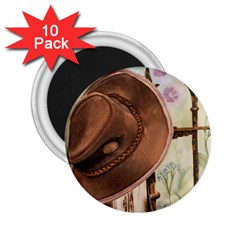 Hat On The Fence 2 25  Button Magnet (10 Pack) by TonyaButcher