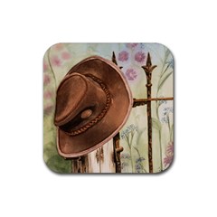 Hat On The Fence Drink Coaster (square) by TonyaButcher