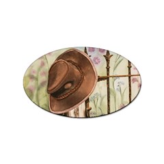 Hat On The Fence Sticker (oval) by TonyaButcher