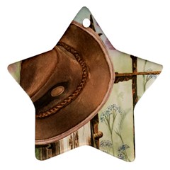 Hat On The Fence Star Ornament (two Sides)