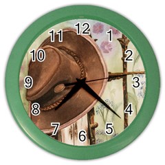 Hat On The Fence Wall Clock (color) by TonyaButcher