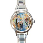 Just The Two Of Us Round Italian Charm Watch Front