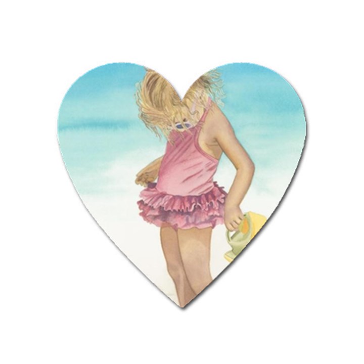 Beach Play Sm Magnet (Heart)