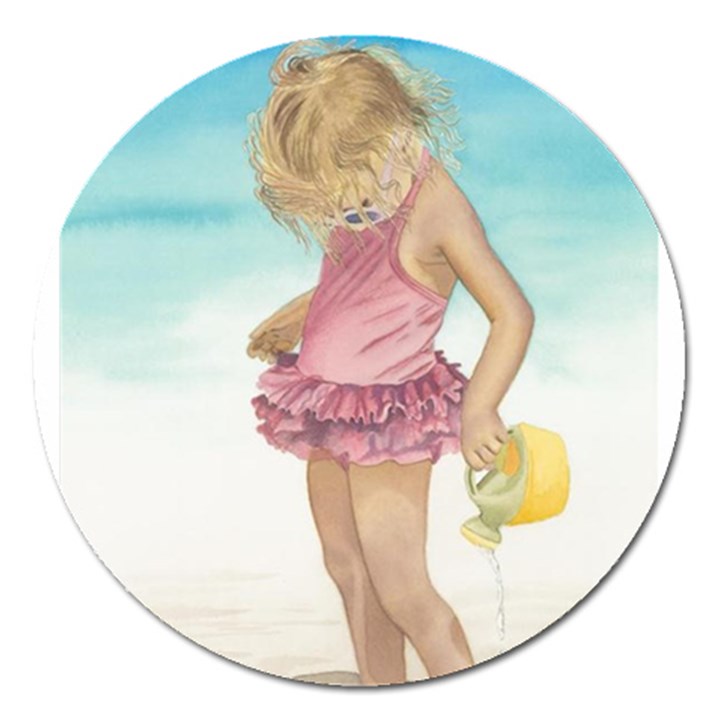 Beach Play Sm Magnet 5  (Round)