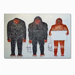 3 Bigfoot, H, A, S, On White, Postcard 4 x 6  (10 Pack) by creationtruth