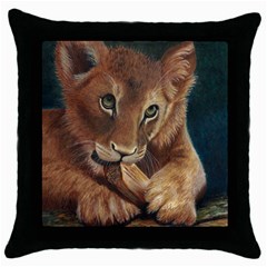 Playful  Black Throw Pillow Case